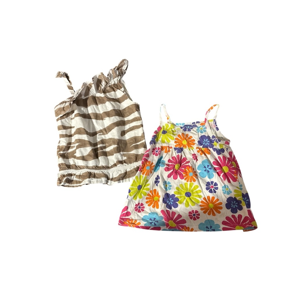 Striped and Floral Toddler Tanks